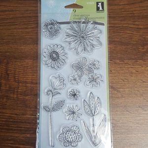 9 Clear Flower Stamps